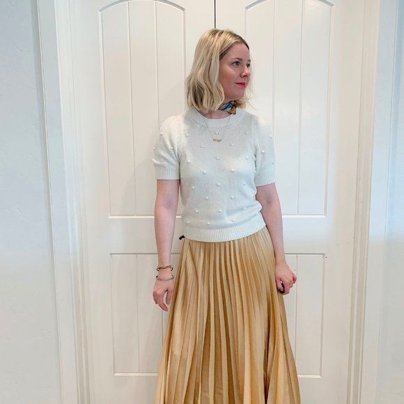 Anthropologie Tops - anthropologie, pom pom short sleeve sweater, xs